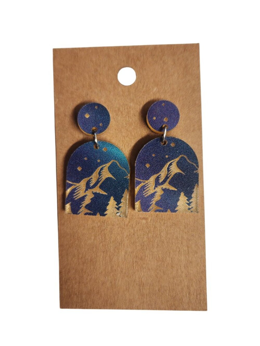 Mountain Night Sky Acrylic Dangle Earrings - Picture 1 of 2